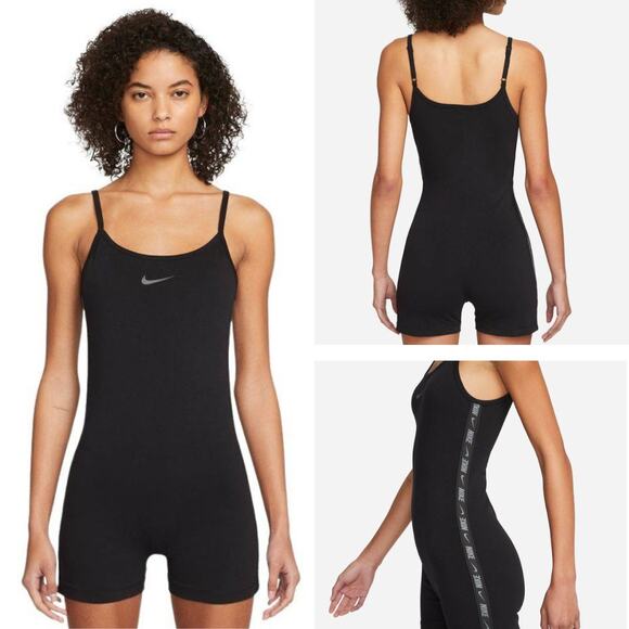 NWT NIKE Sportswear Logo Tape One-Piece Romper Bodysuit Women's Size Medium - Picture 1 of 11